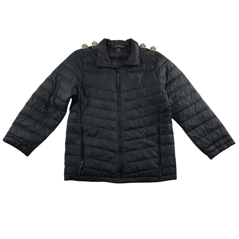 Mountain Hardwear Womens Small Blk Quilted Down Puffer Jacket Full Zip RN89674